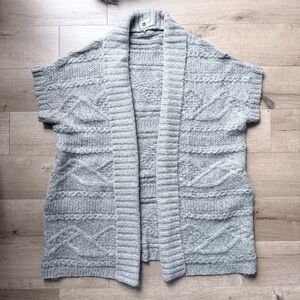 Anthropologie Cozy Open Cardigan Coastal Cabin Grandma Cable Knit Long Sweater
